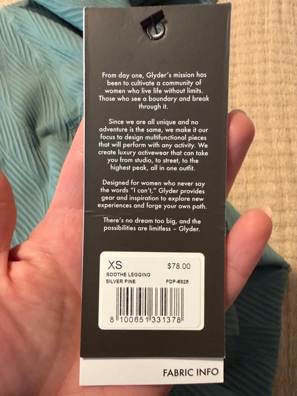 Glyder Teal Wave-Textured Leggings - Picture 3 of 3